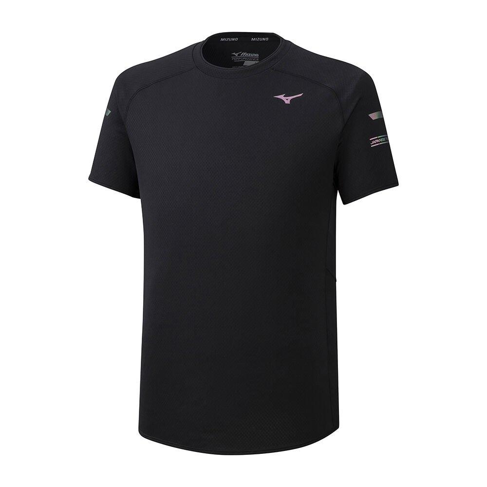 Mizuno Men's Running T-Shirts Solarcut Black - TFJYNPH-83